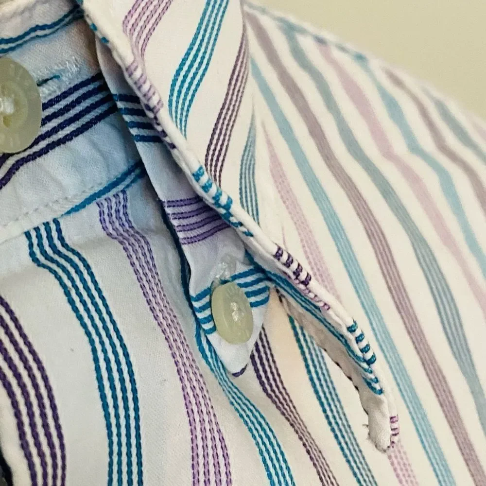 Alan Flusser Dress striped Shirt Button Down - Picture 9 of 14